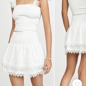 White peixoto mini skirt size small!